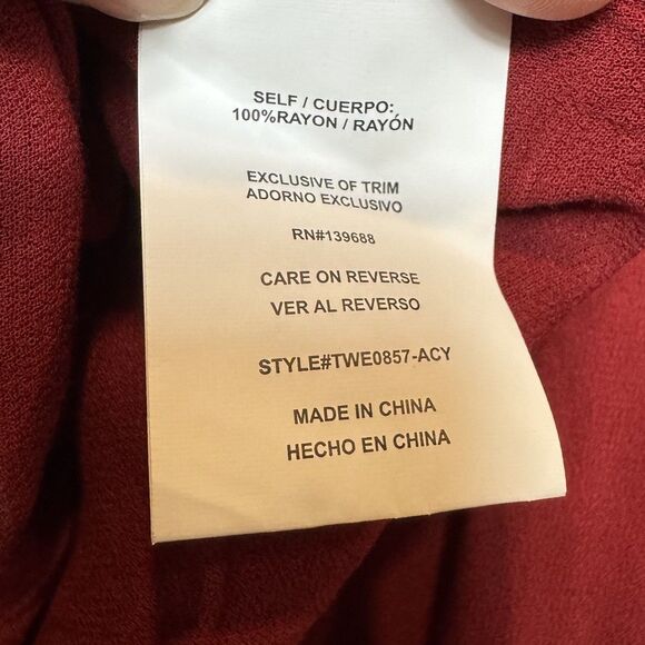 Altar’d State Red Crochet Trim Boho Peasant Top Blouse Flowy Women’s S Holiday - Picture 6 of 7